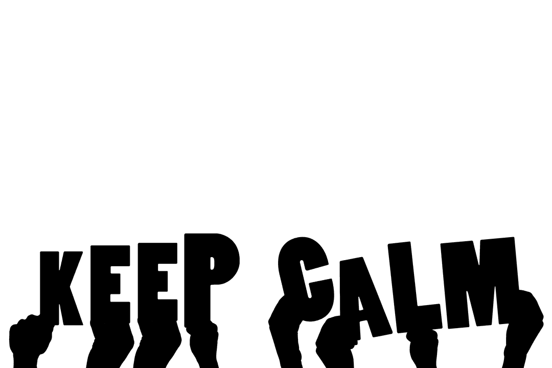 Hands Featuring Keep Calm Text on Transparent Background