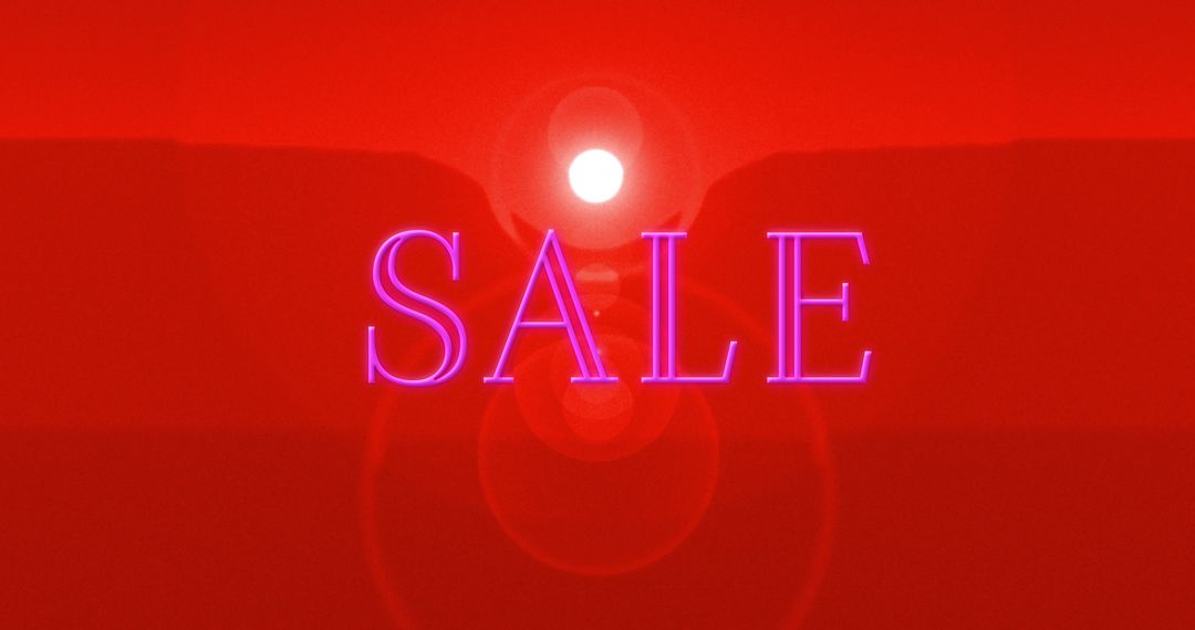 Neon Sale Sign with Red Highlights