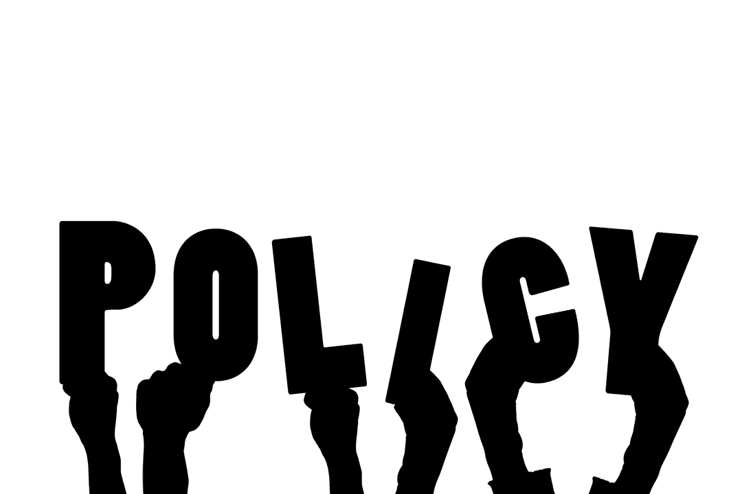 Transparent Illustration of Hands with Policy and Power Theme