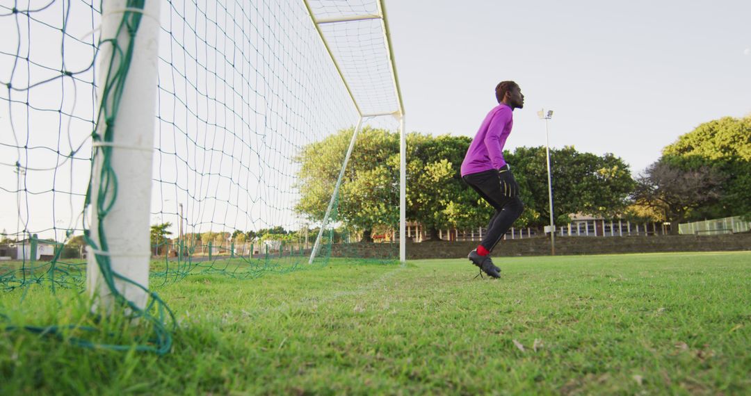 Focused Goalkeeper in Action During Soccer Training Session - Free Images, Stock Photos and Pictures on Pikwizard.com