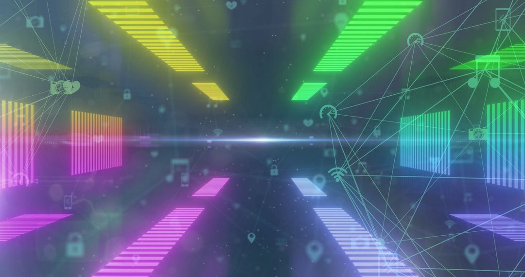 Digital Neon Interconnected Network Simulating Entertainment