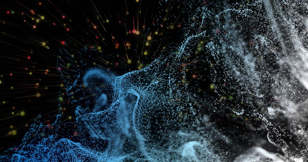 Abstract Digital Waveforms with Dotted Lights