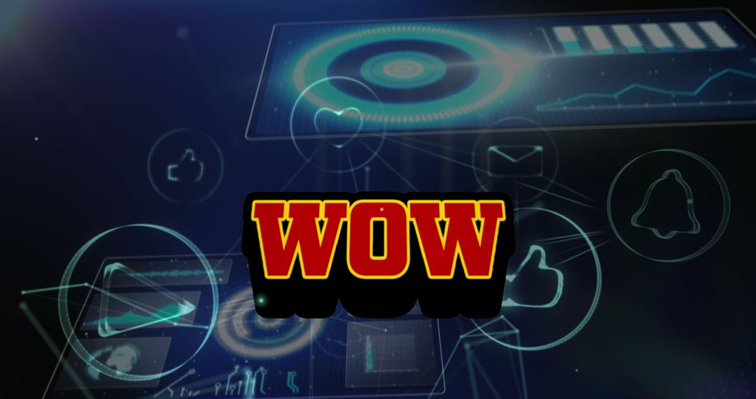 WOW Text Over Digital Interface Concept