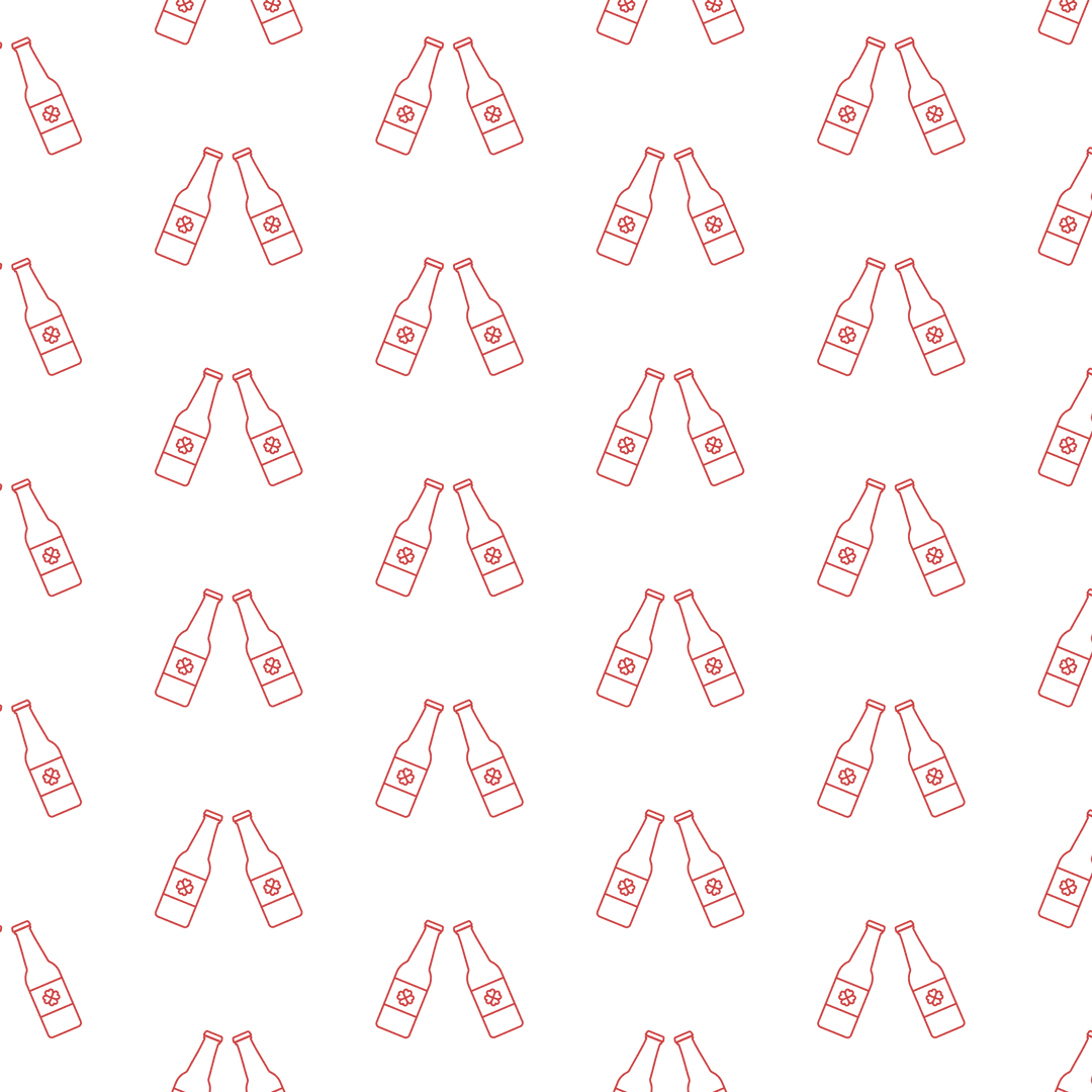 Red Bottle Pattern Design on Transparent Background
