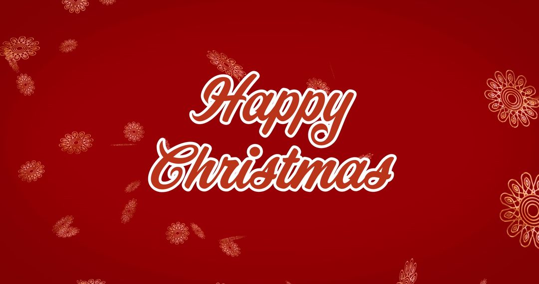 Festive Christmas Greetings on Snowflake Red Background