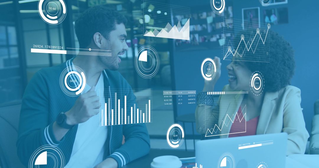 Innovative Collaboration with Financial Data Analytics in Modern Office