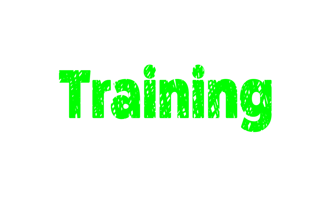 Green Training Text on Transparent Background Isolated