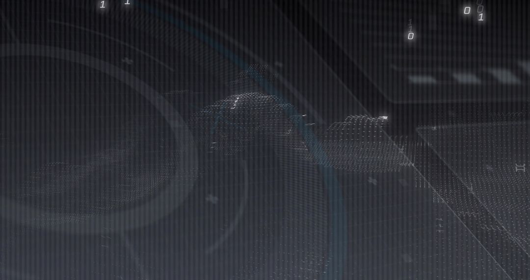 Futuristic Digital Wave in High-Tech Interface with Binary Elements