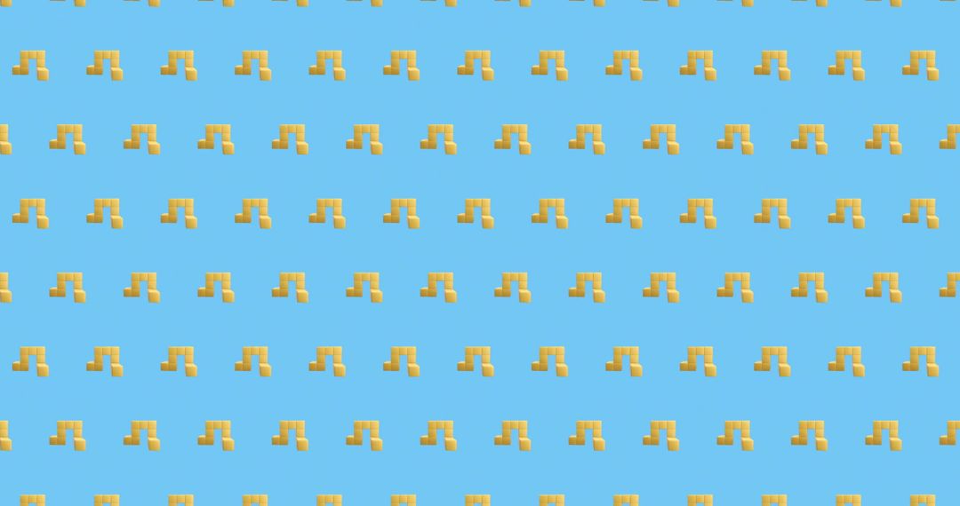 Seamless Yellow Musical Notes Pattern on Blue Background