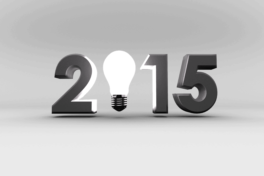 2015 with Lightbulb Creative Transparent New Year Design