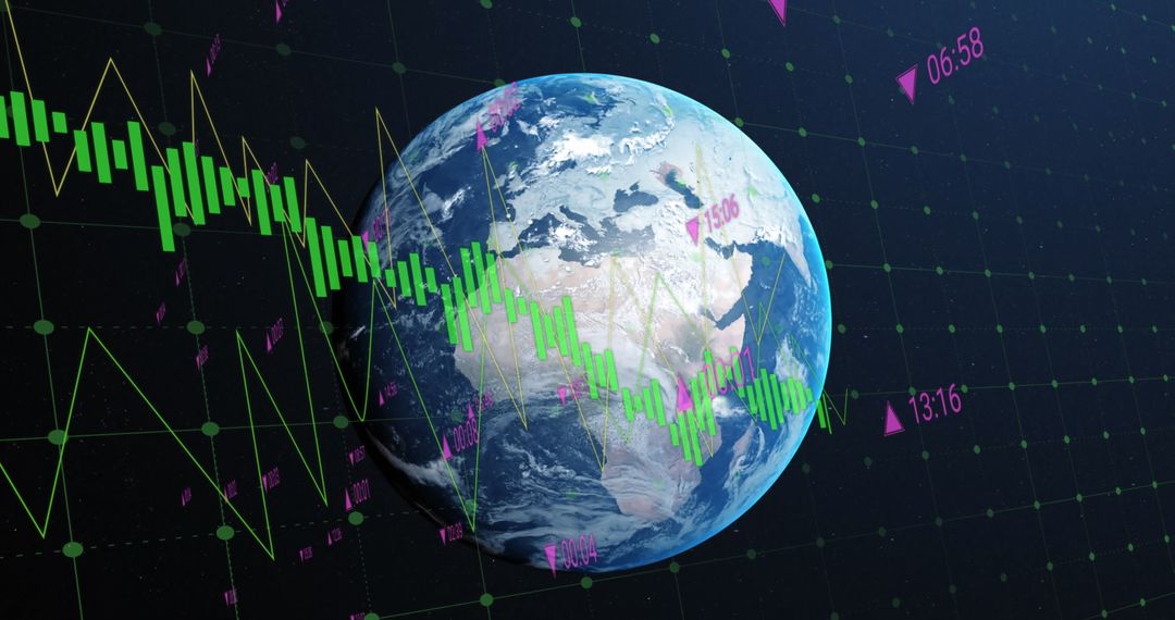 Global Finance and Data Concept with Earth and Figures