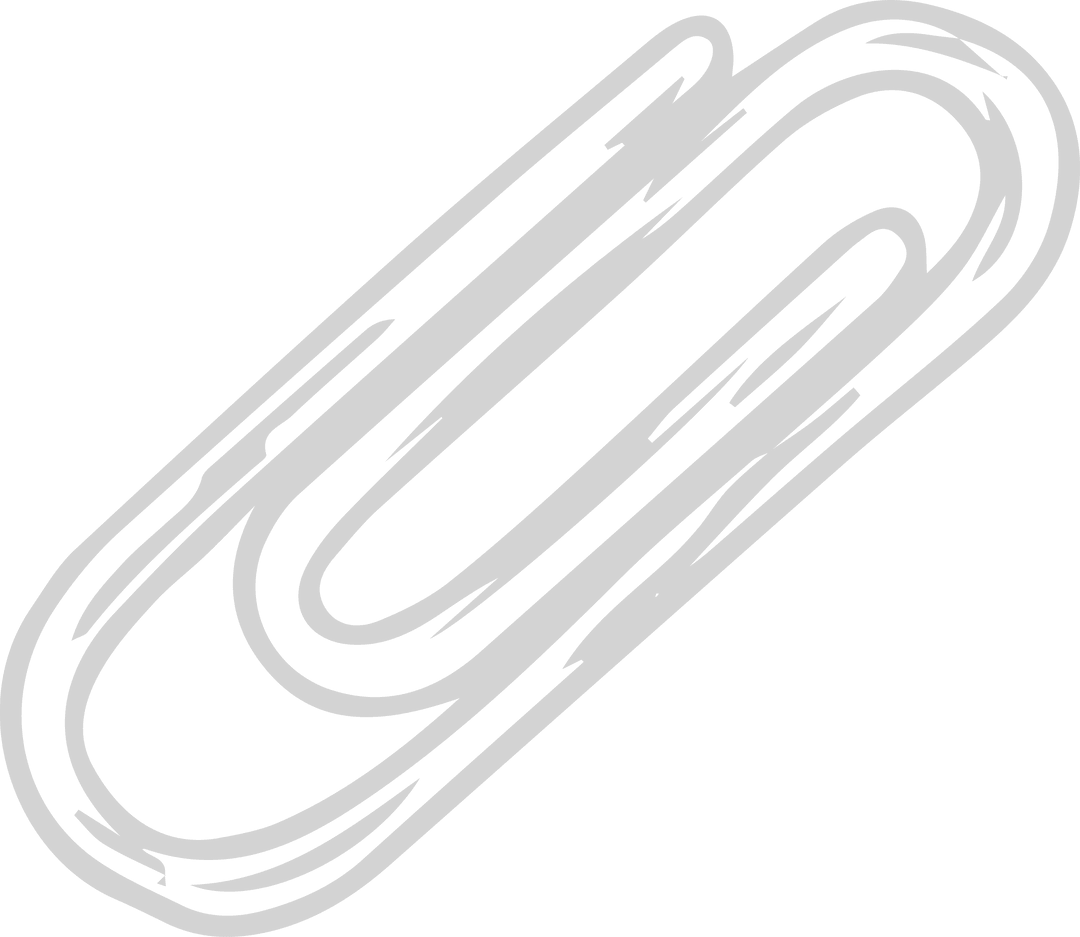 Transparent Stylized Paperclip Icon on Minimalist Brush-Stroke Background