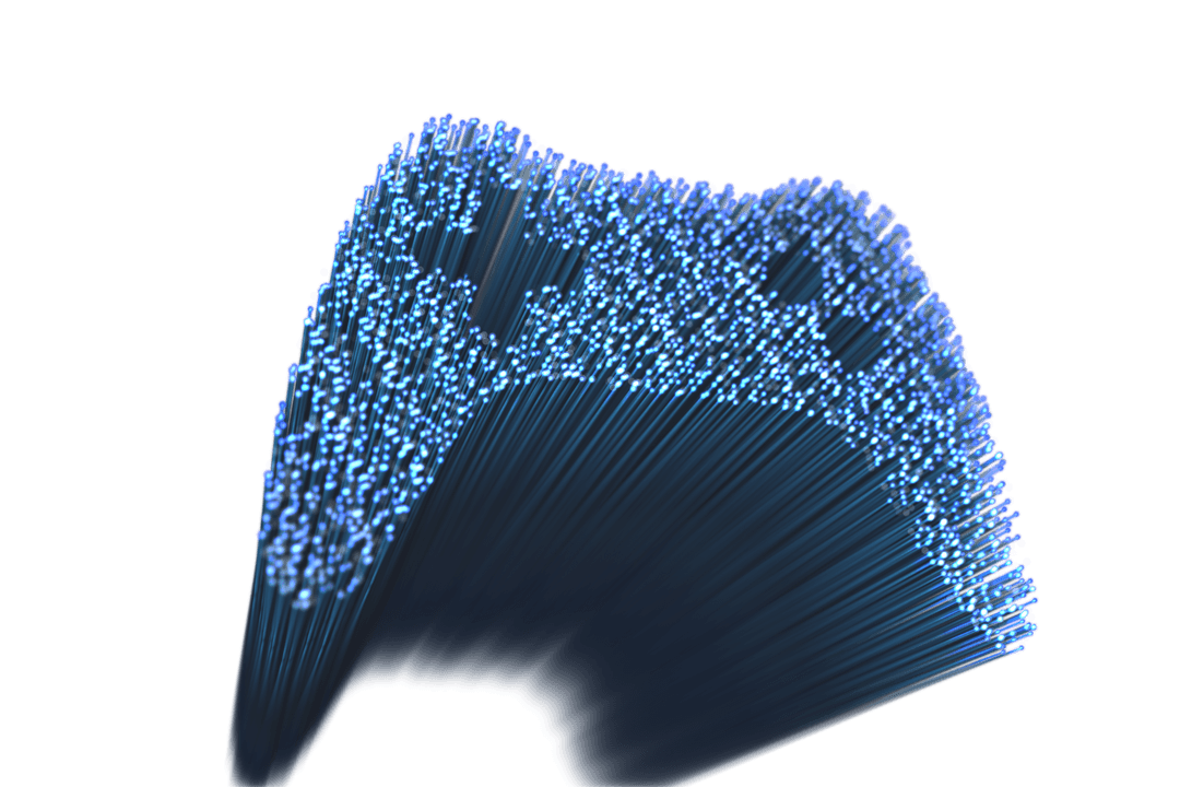 Blue Light Beams on Transparent Background for Design