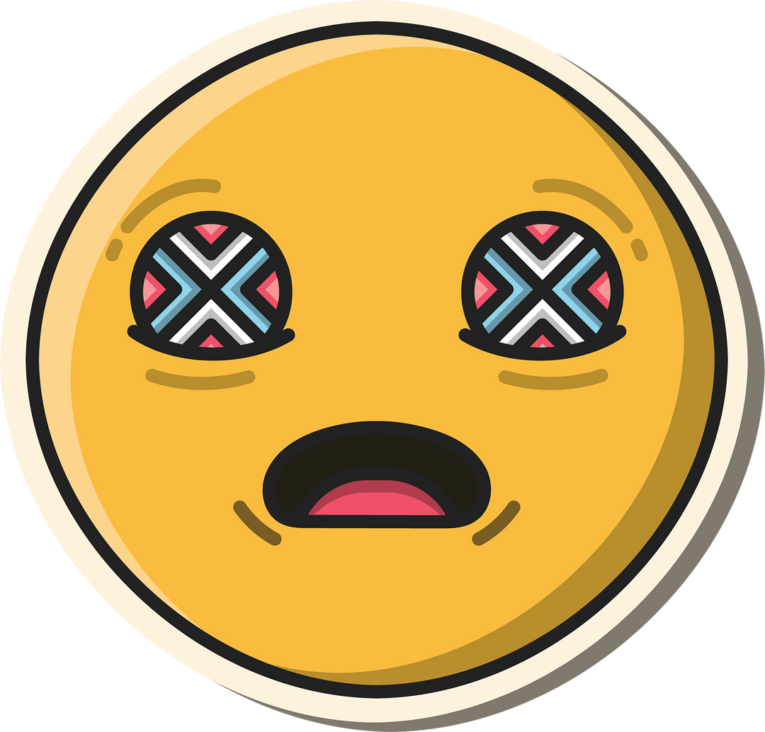 Illustration of Surprised Emoji with Crossed Eyes on Transparent Background - Download Free Stock Images Pikwizard.com