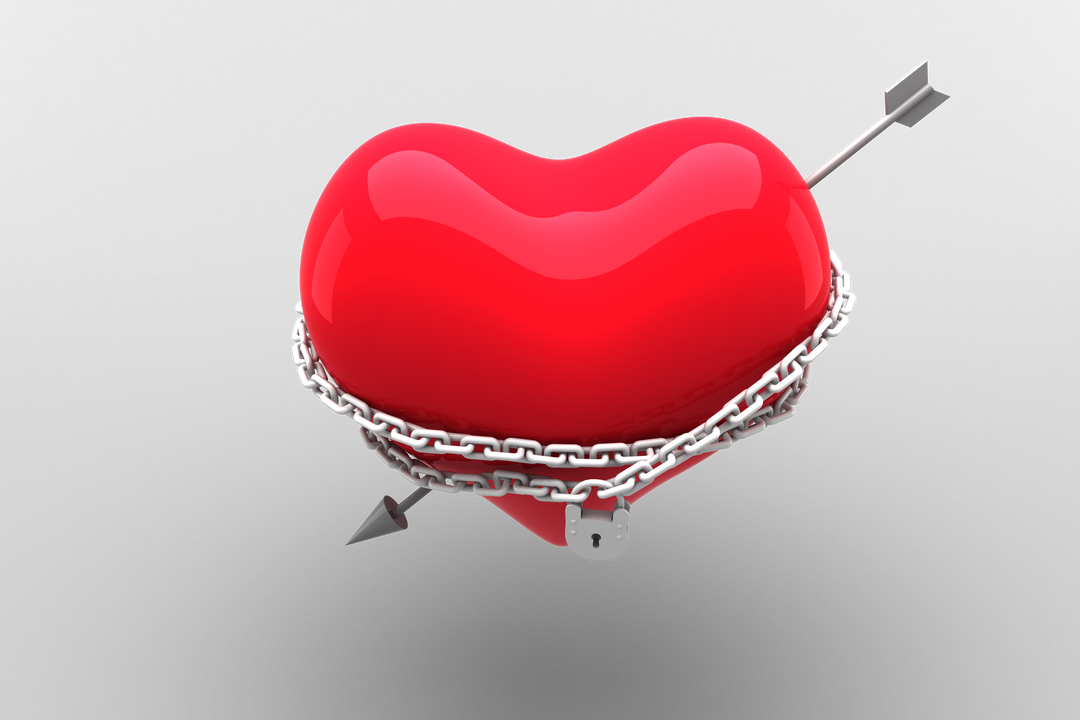 Red Heart With Arrow, Chain, and Padlock on Transparent Background - Download Free Stock Images Pikwizard.com