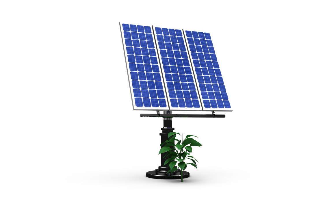 3D Transparent Solar Panel with Green Plant Isolated on White Background - Download Free Stock Images Pikwizard.com