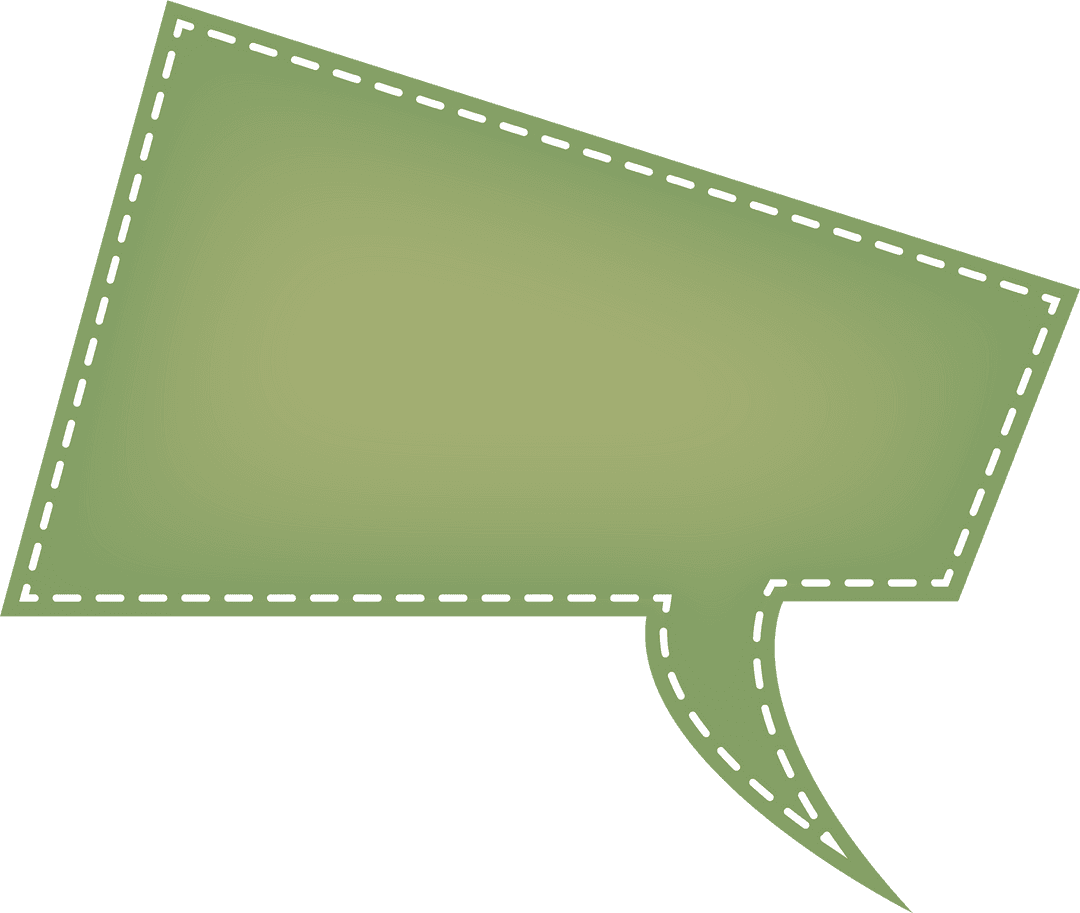 Green Speech Bubble PNG on Transparent Background for Communication