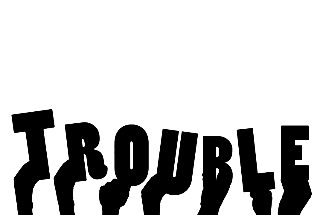 Transparent Art of Hands Tied with Trouble Text Vector