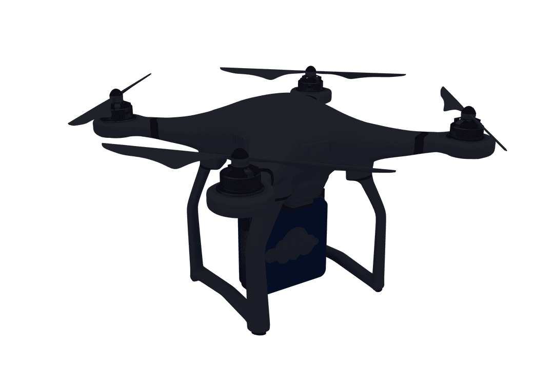 Transparent Drone with Cloud Symbol Illustrating Modern Delivery