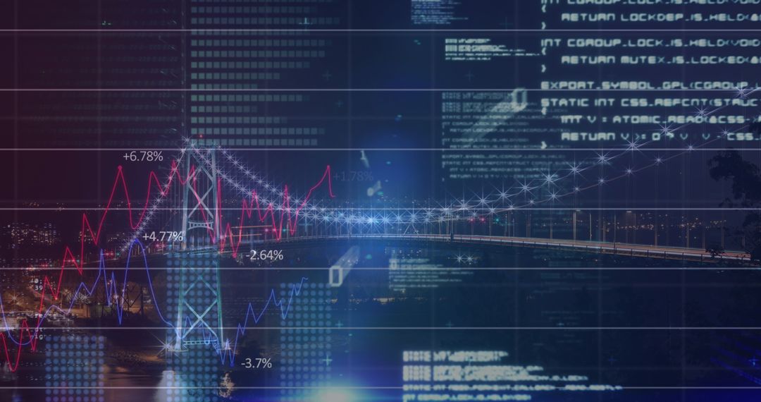 Cityscape and Digital Data Processing with Futuristic Network