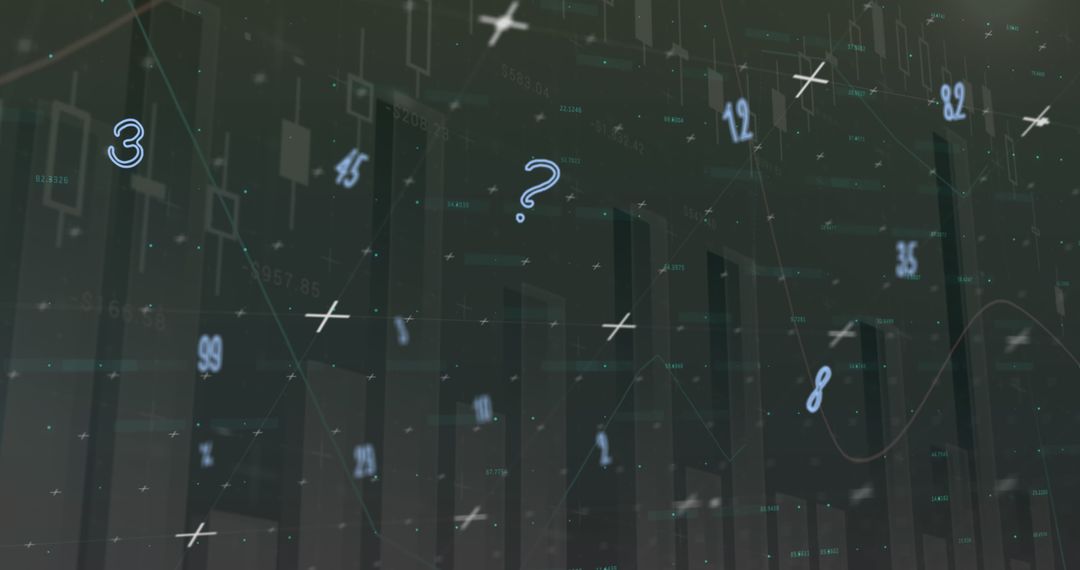 Abstract Data Processing with Numbers on Dark Background