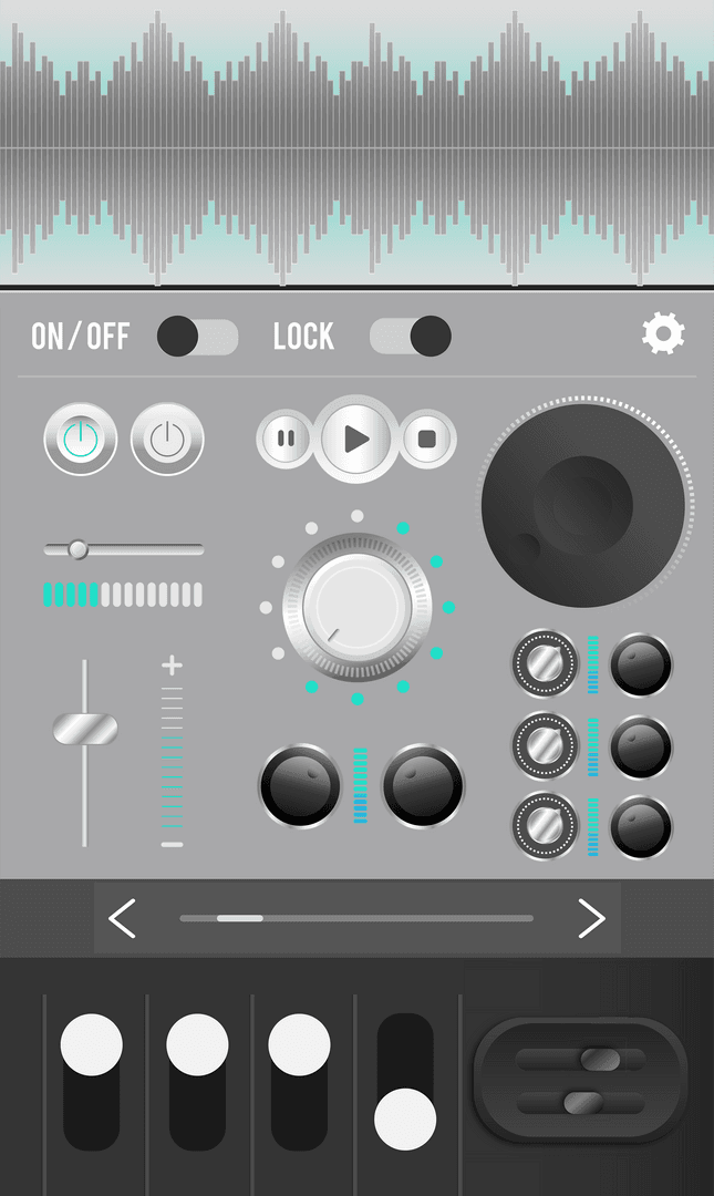 Digital Sound Interface Illustration on Transparent Background