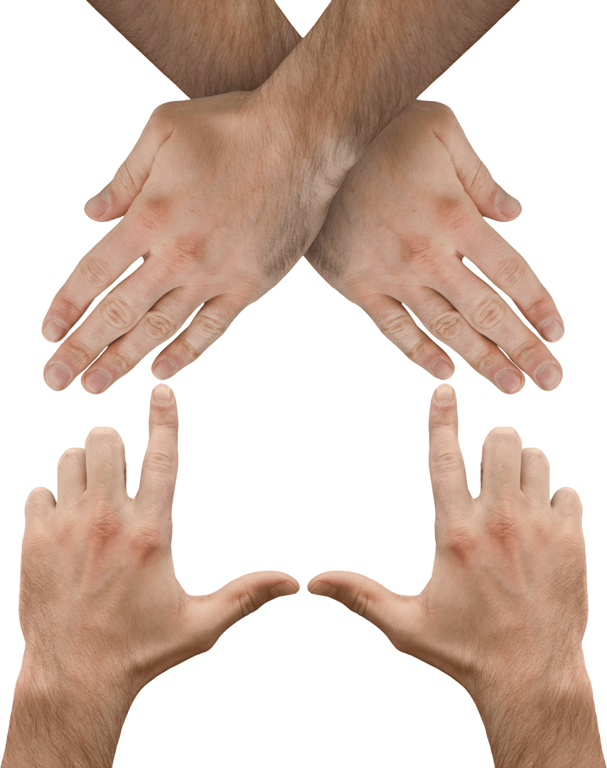 Hands Forming House Shape on Transparent Background