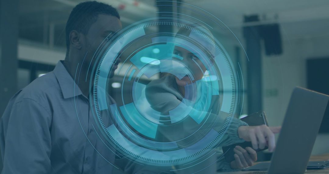 Collaborative Business Team with Digital Data Interface