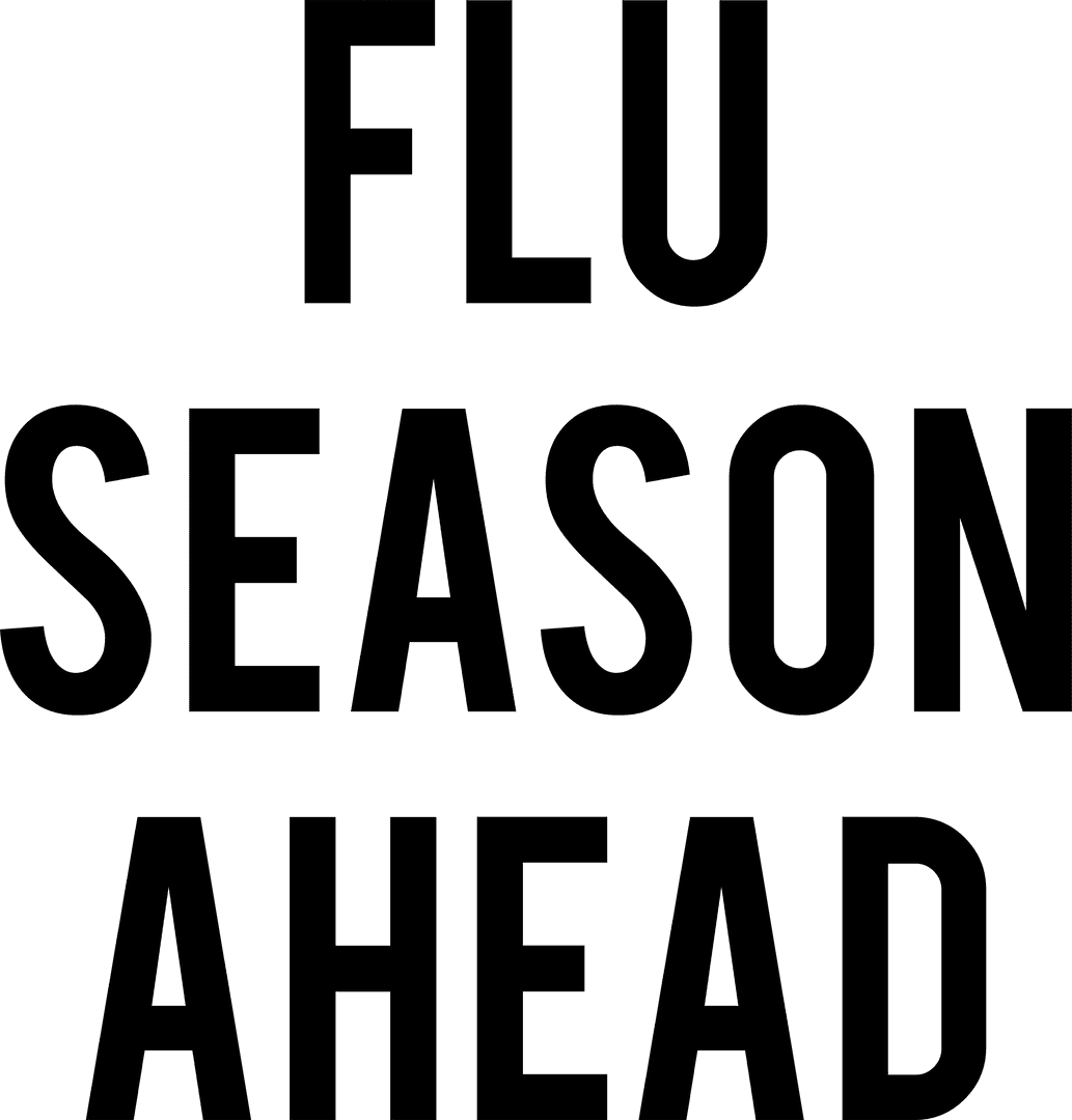 Flu Season Ahead Warning Text Transparent Style Illustration