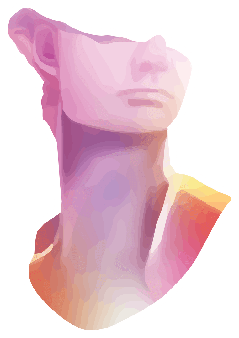 abstract low poly bust with gradient colors on transparent background - Download Free Stock Images Pikwizard.com