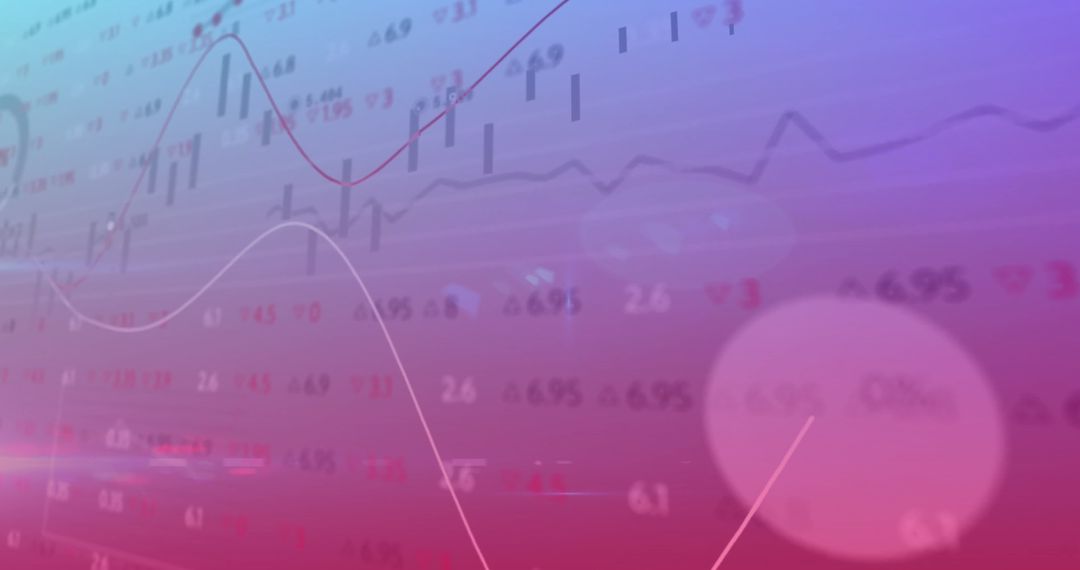 Abstract Digital Financial Data Charts on Gradient Background