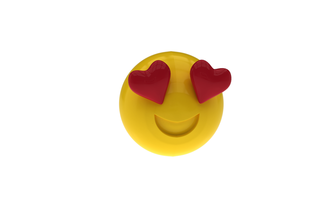 Transparent Heart Eyes Emoji Floating on Transparent Background 3D Render - Download Free Stock Images Pikwizard.com