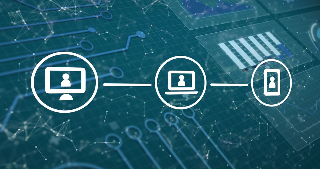 Technology Icons with Clarity Amidst Complex Circuitry