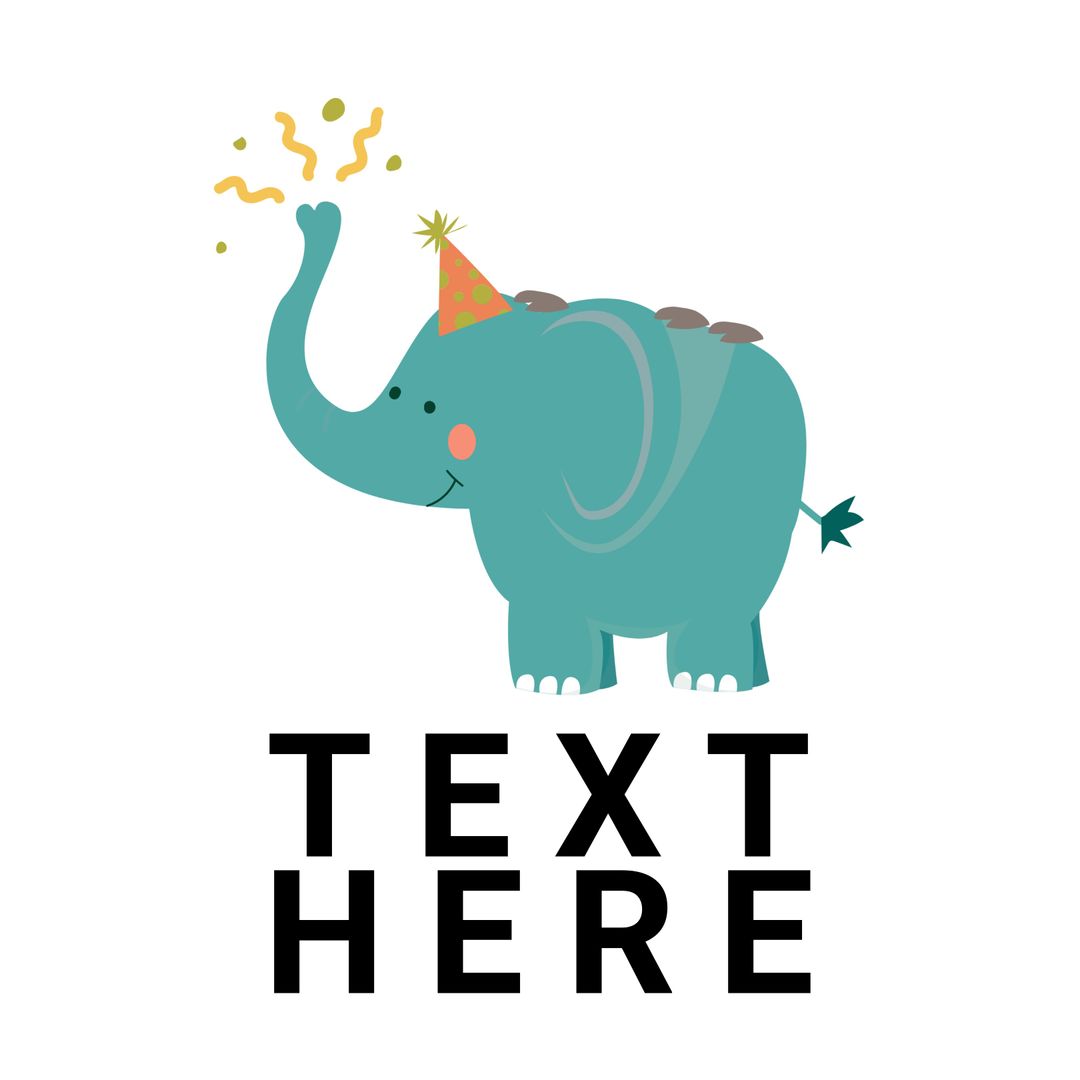 Cute Elephant Pediatric Party Invitation