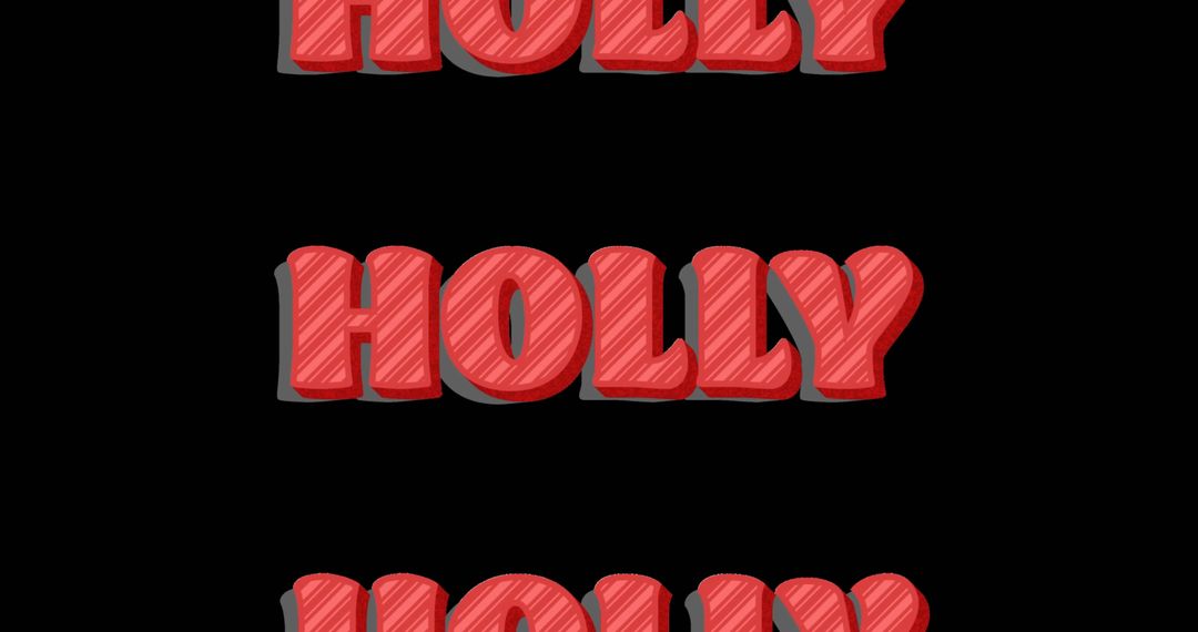 Holly Text in Red on Black for Festive Holiday Design