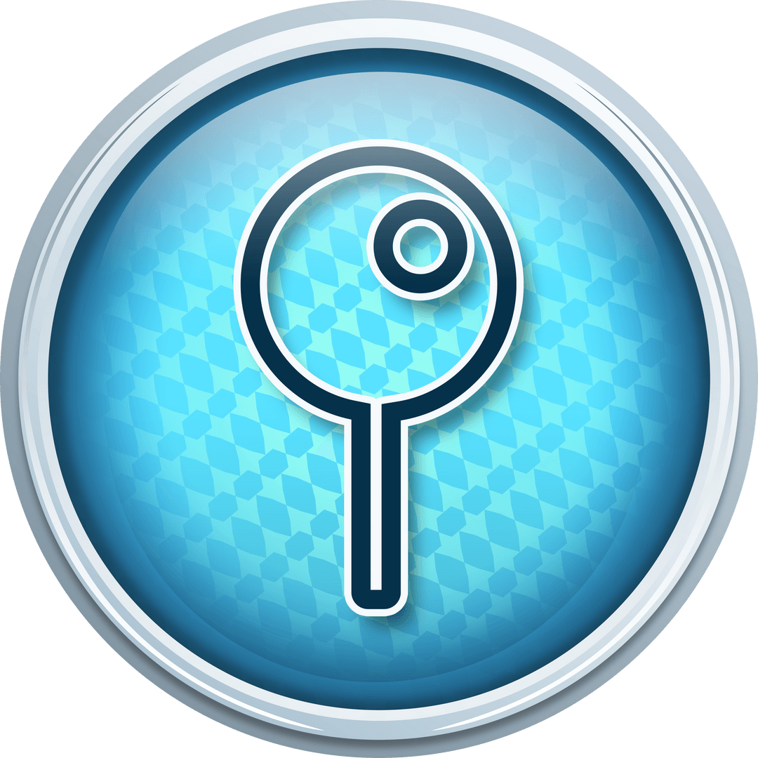 Transparent Magnifying Glass Icon on Blue Background