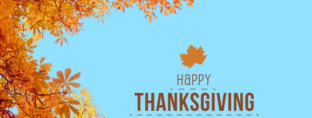 Autumn Leaves and Sky with Thanksgiving Greeting