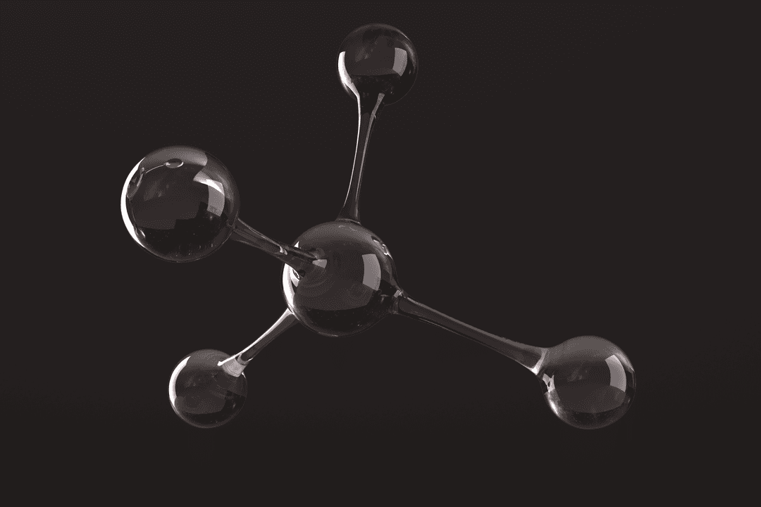 Black Transparent Molecule Structure on Dark Background