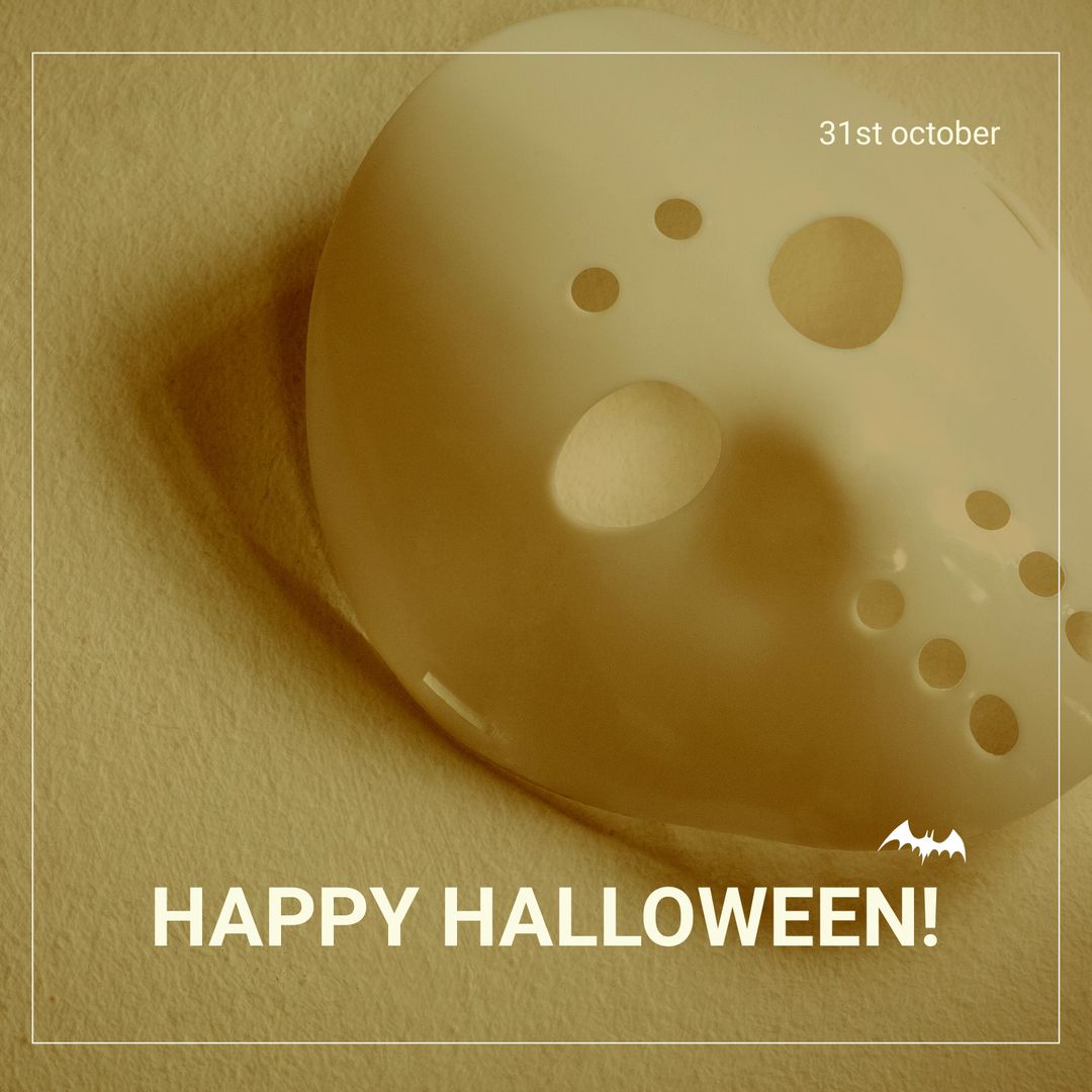 Spooky Halloween Mask with Eerie Message