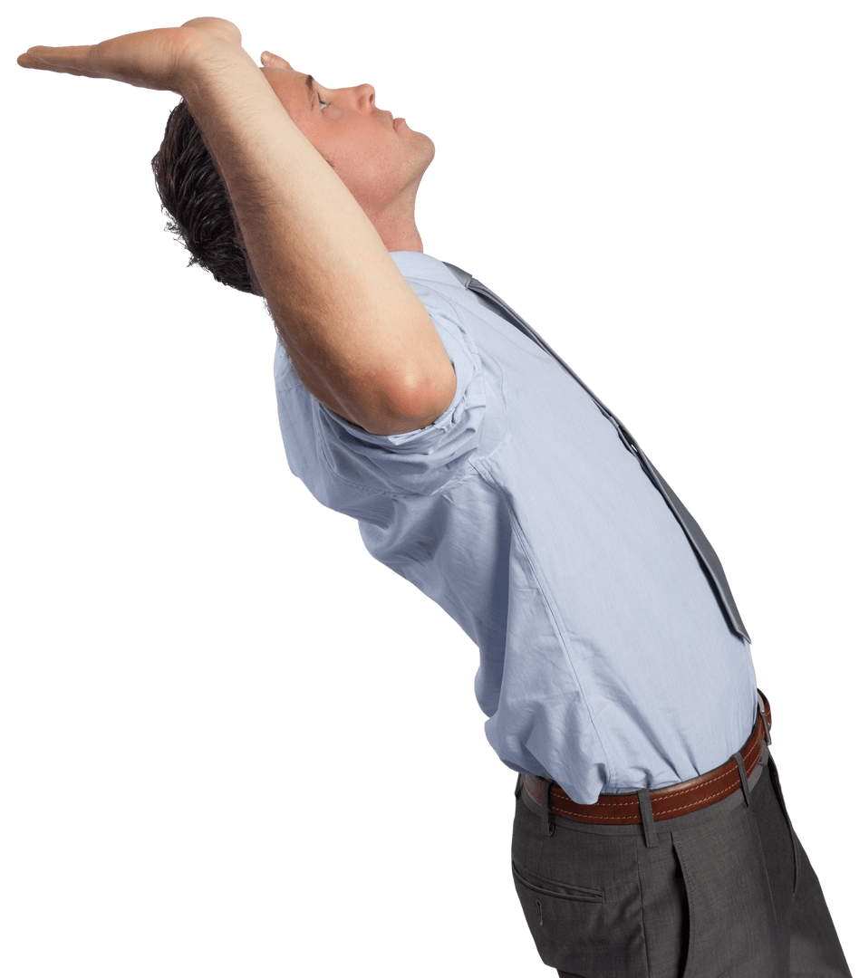 Transparent Image of Businessman Leaning Back Facing Upward