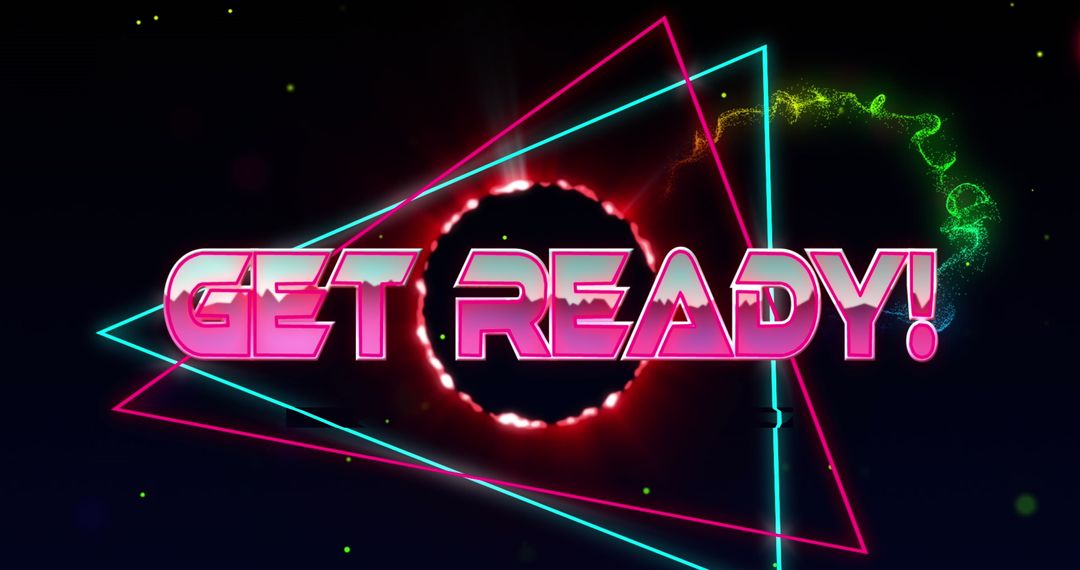 Retro futuristic get ready neon background