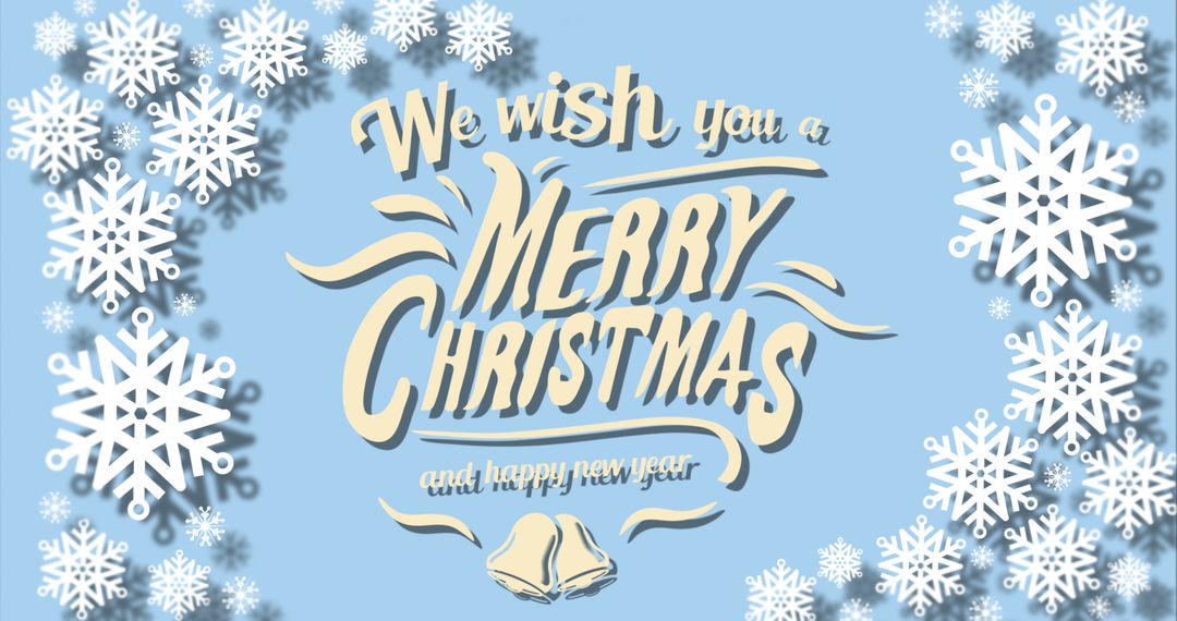 Illustration of christmas greeting and new year message on blue background 4k - Free Images, Stock Photos and Pictures on Pikwizard.com