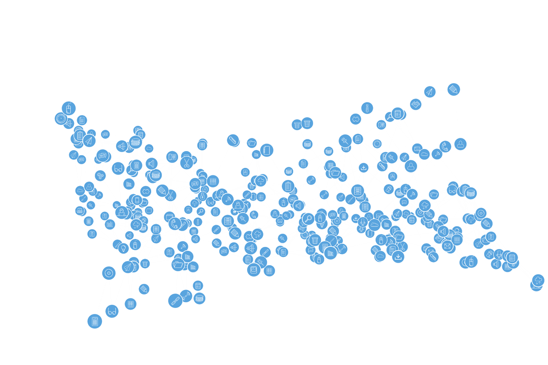 Digital Blue Network Pattern on Transparent Background