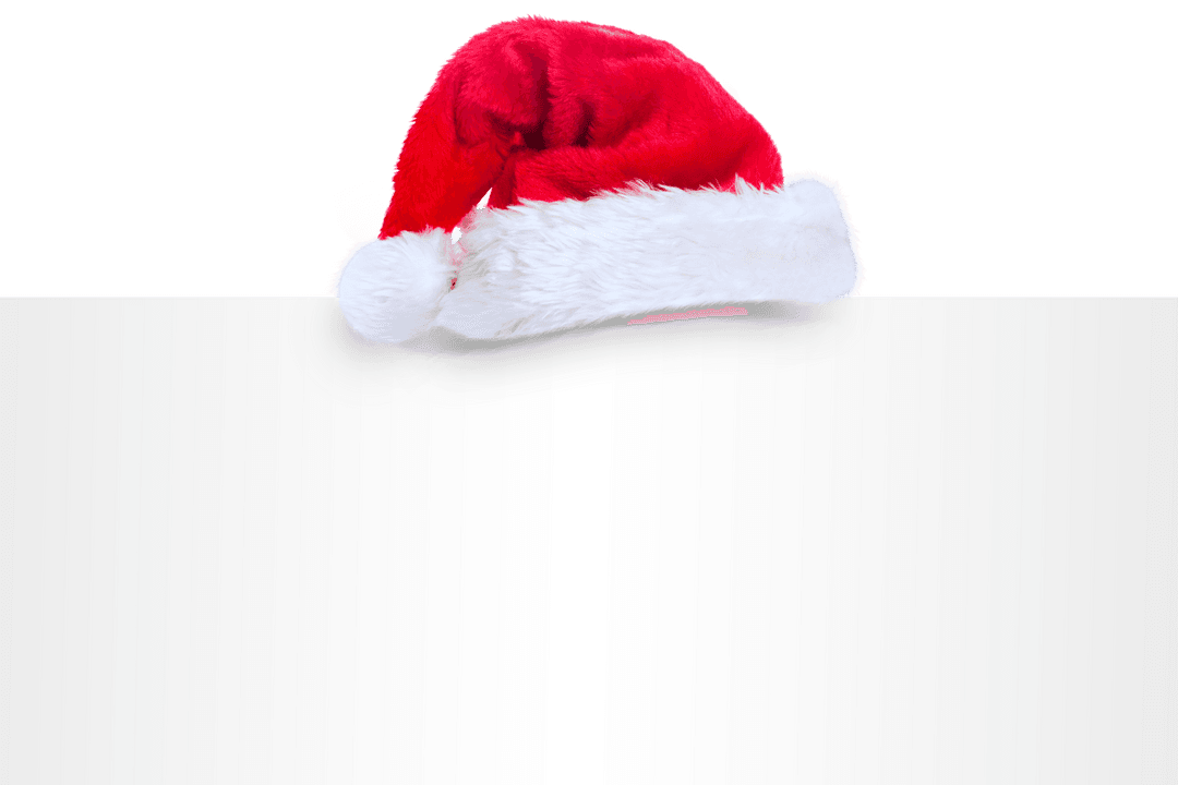 Santa Claus Hat Holiday Decor on Transparent Background