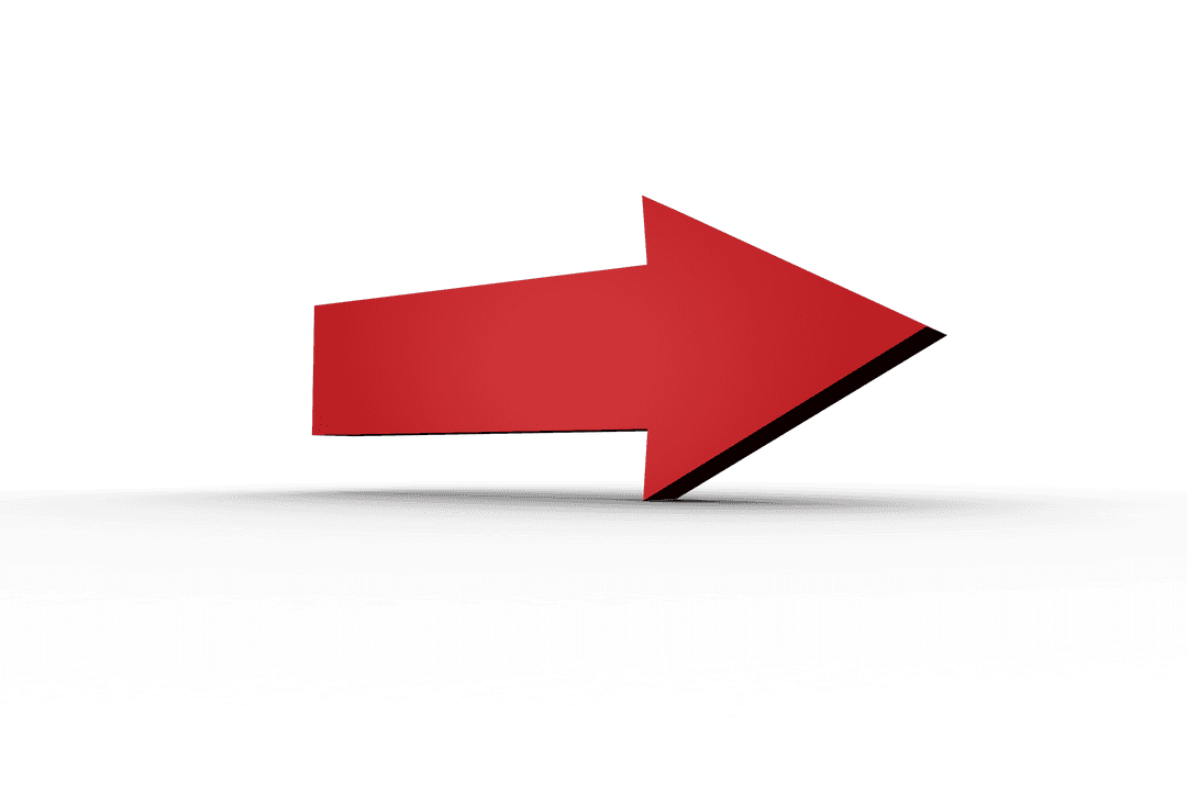 Bold Red Arrow on Transparent Background for Directional Guide - Download Free Stock Images Pikwizard.com