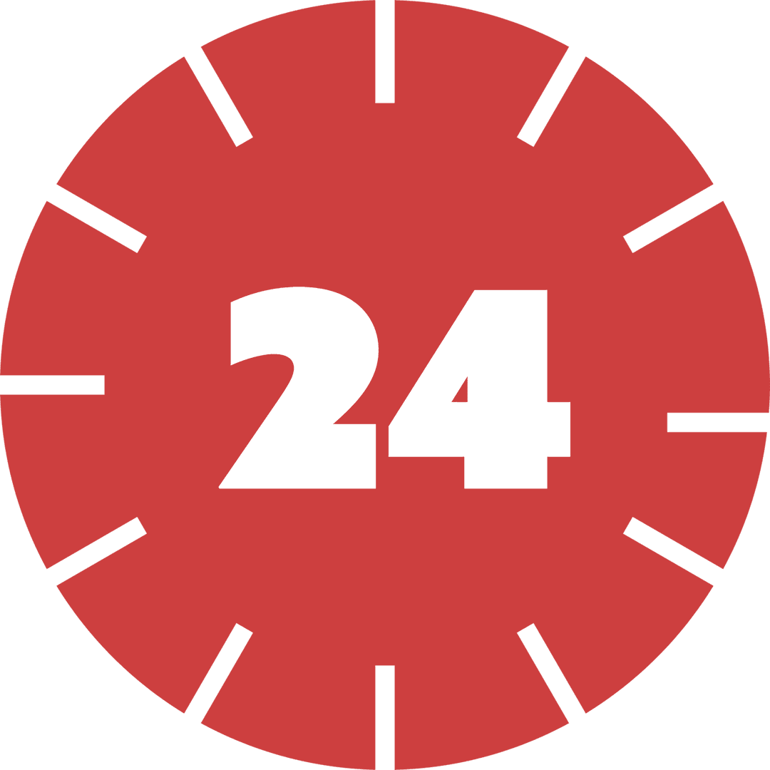 Transparent Clock Illustration Featuring Large 24 Number