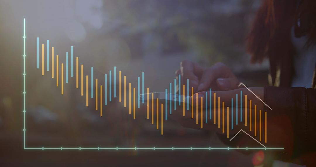 Caucasian Woman Reviewing Graphs on Mobile Device, Business Technology Concept