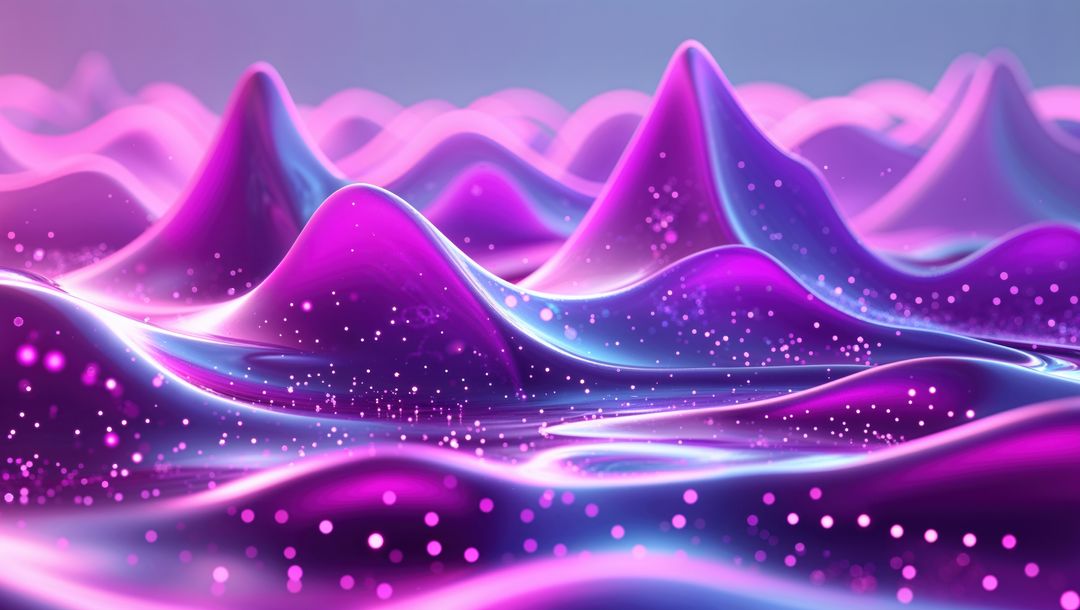 Futuristic Neon Digital Waves with Glowing Particles