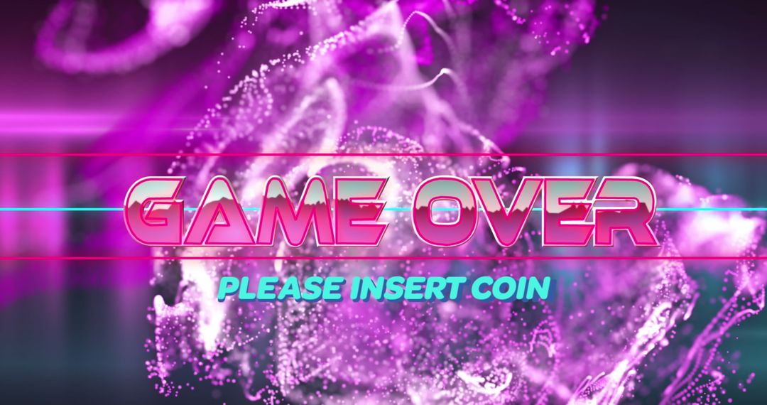 Retro Gaming Background with Game Over Text