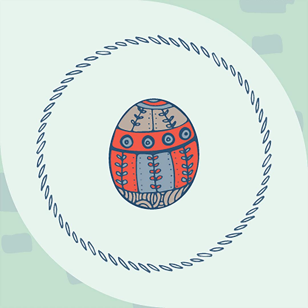 Whimsical Easter Egg Illustration on Transparent Background